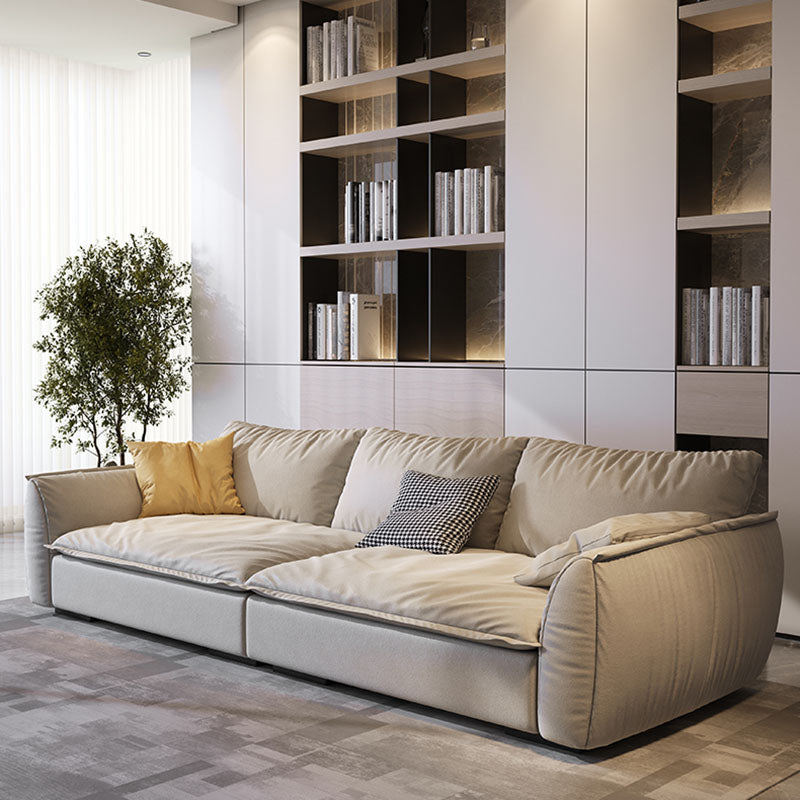 Stain Resistant Stationary Slipcovered Faux Leather Cushions Settee