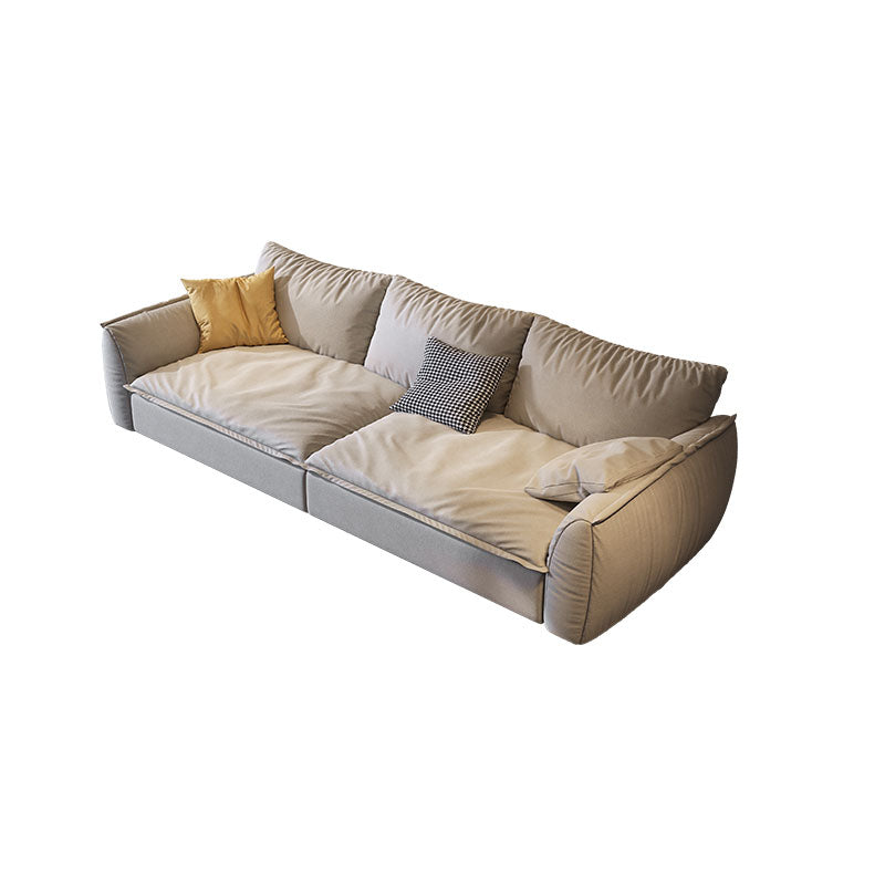 Stain Resistant Stationary Slipcovered Faux Leather Cushions Settee