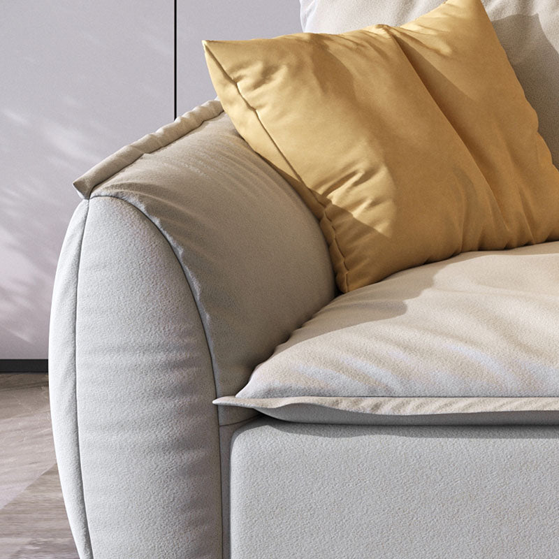 Stain Resistant Stationary Slipcovered Faux Leather Cushions Settee