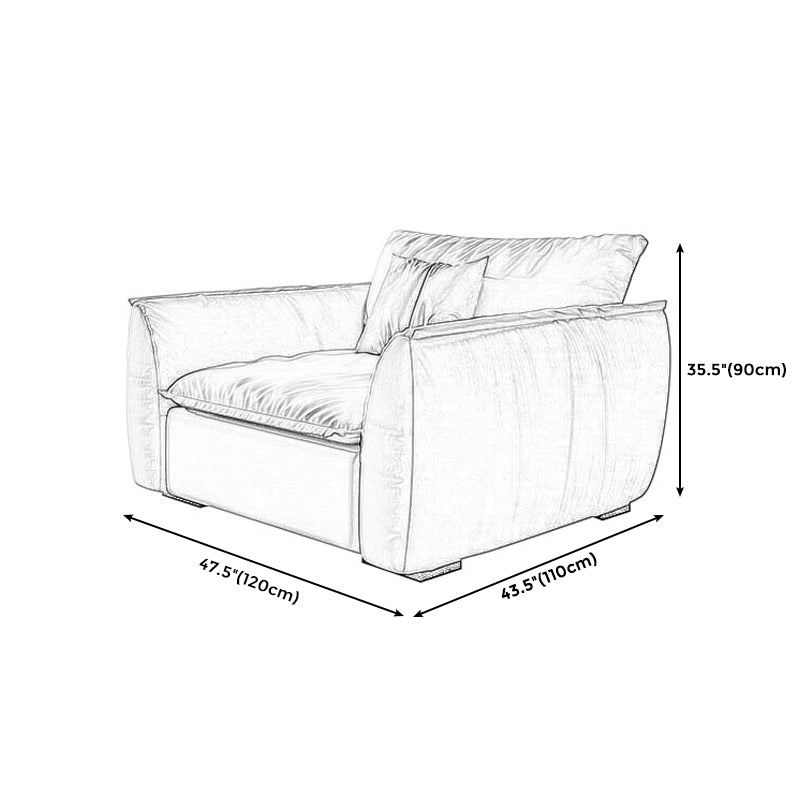 Stain Resistant Stationary Slipcovered Faux Leather Cushions Settee