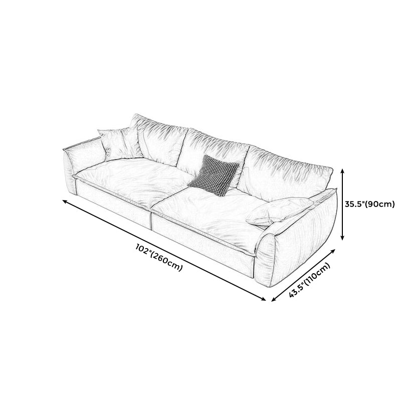 Stain Resistant Stationary Slipcovered Faux Leather Cushions Settee