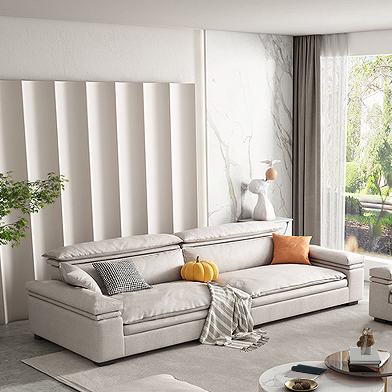 Stationary Stain Resistant Faux Leather Living Room Square Arm Sofa
