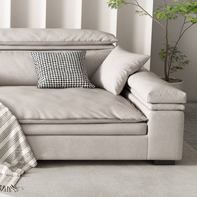 Stationary Stain Resistant Faux Leather Living Room Square Arm Sofa
