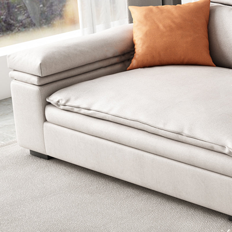 Stationary Stain Resistant Faux Leather Living Room Square Arm Sofa