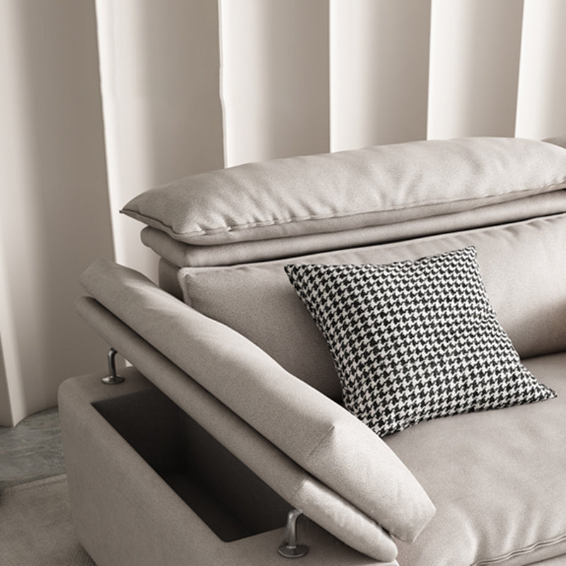 Stationary Stain Resistant Faux Leather Living Room Square Arm Sofa