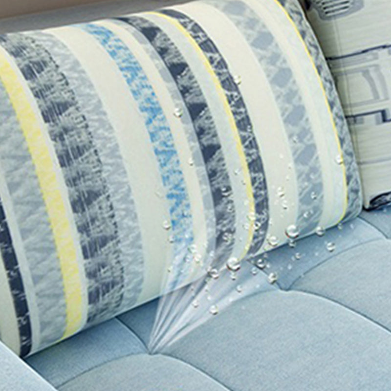 Sloped Arms Faux Leather and Cotton Blend Sectionals Sofa for Four People