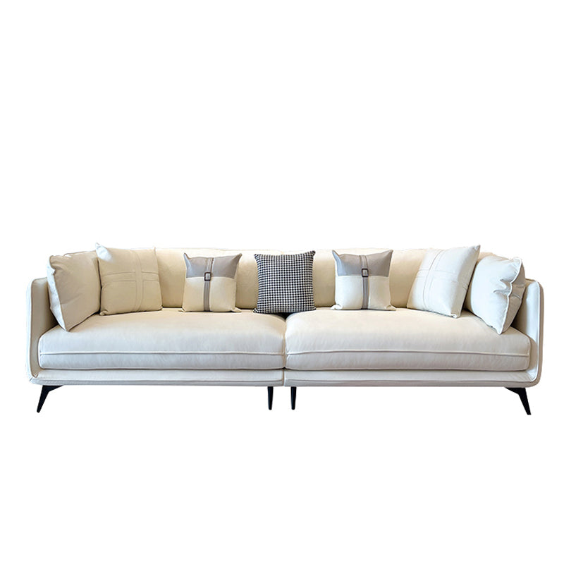 Stain-Resistant Faux Leather Square Arm Sofa/Sectional with Removable Cushions