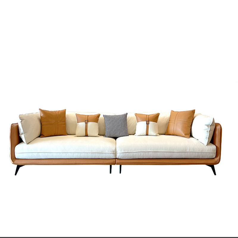 Stain-Resistant Faux Leather Square Arm Sofa/Sectional with Removable Cushions