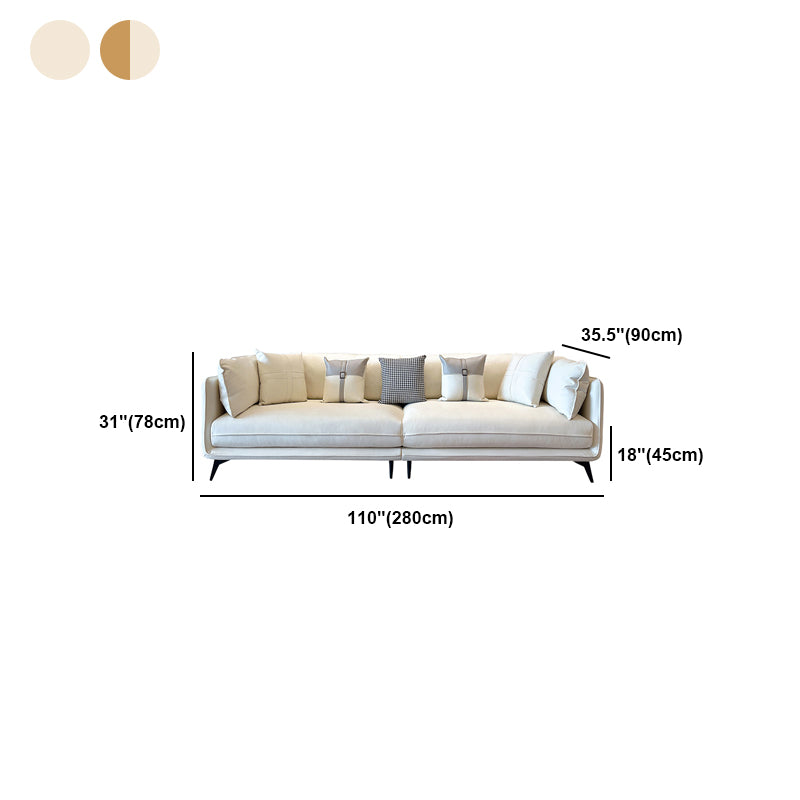 Stain-Resistant Faux Leather Square Arm Sofa/Sectional with Removable Cushions