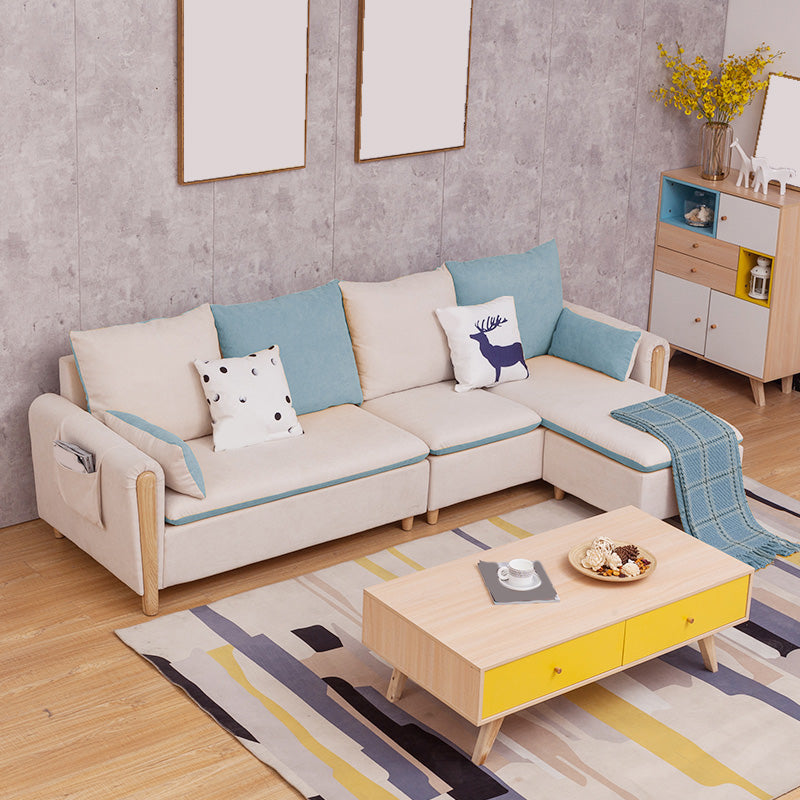 122.05"D x 35.43"W x 34.25"H Pillow Top Arm Cushion Back Sectionals with Ottoman