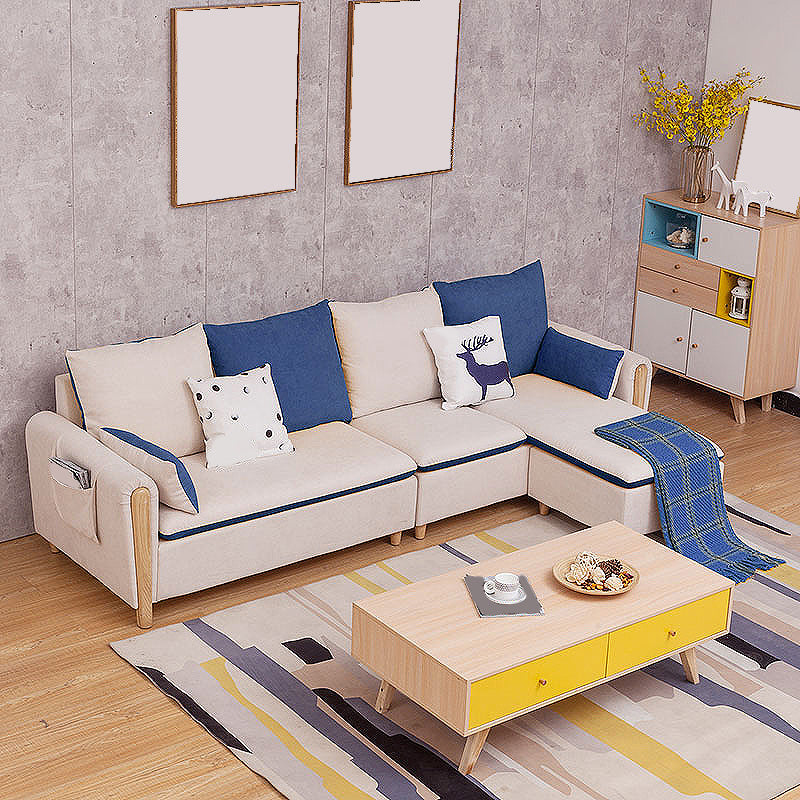 122.05"D x 35.43"W x 34.25"H Pillow Top Arm Cushion Back Sectionals with Ottoman