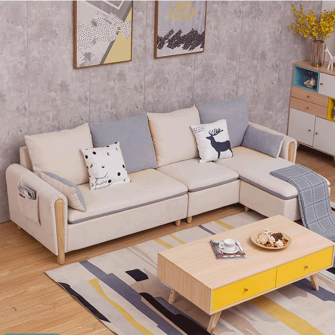 122.05"D x 35.43"W x 34.25"H Pillow Top Arm Cushion Back Sectionals with Ottoman