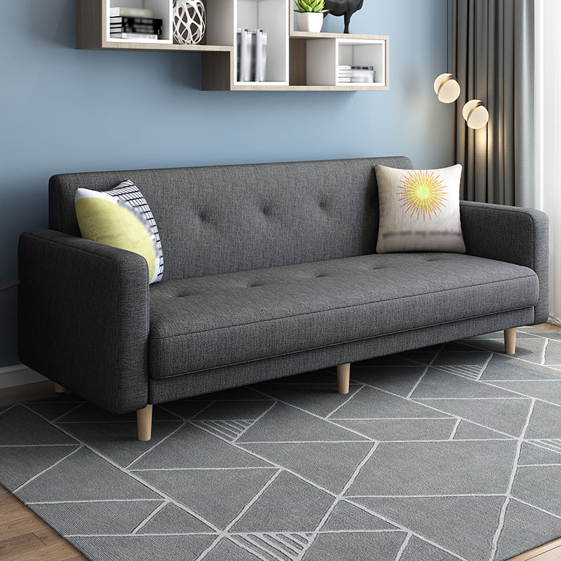 Contemporary Square Arm Sofa Tufted Back Sectional for Living Room