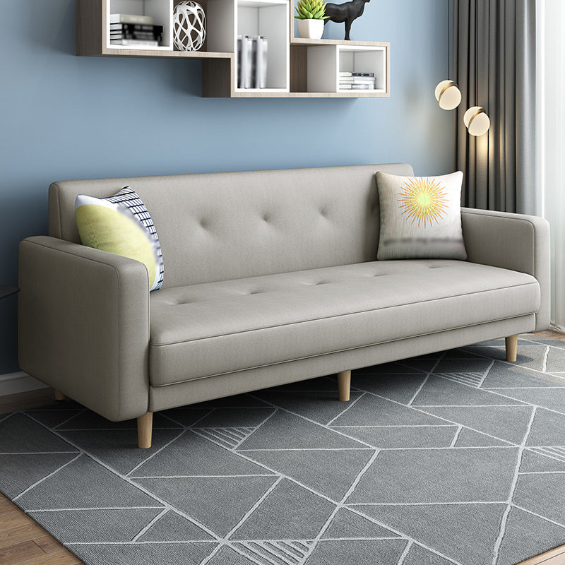 Contemporary Square Arm Sofa Tufted Back Sectional for Living Room