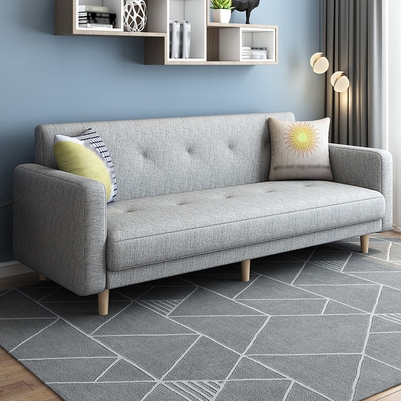 Contemporary Square Arm Sofa Tufted Back Sectional for Living Room