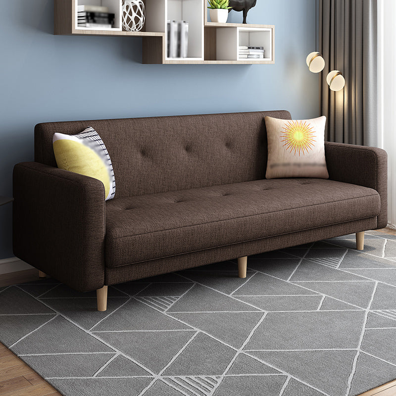 Contemporary Square Arm Sofa Tufted Back Sectional for Living Room