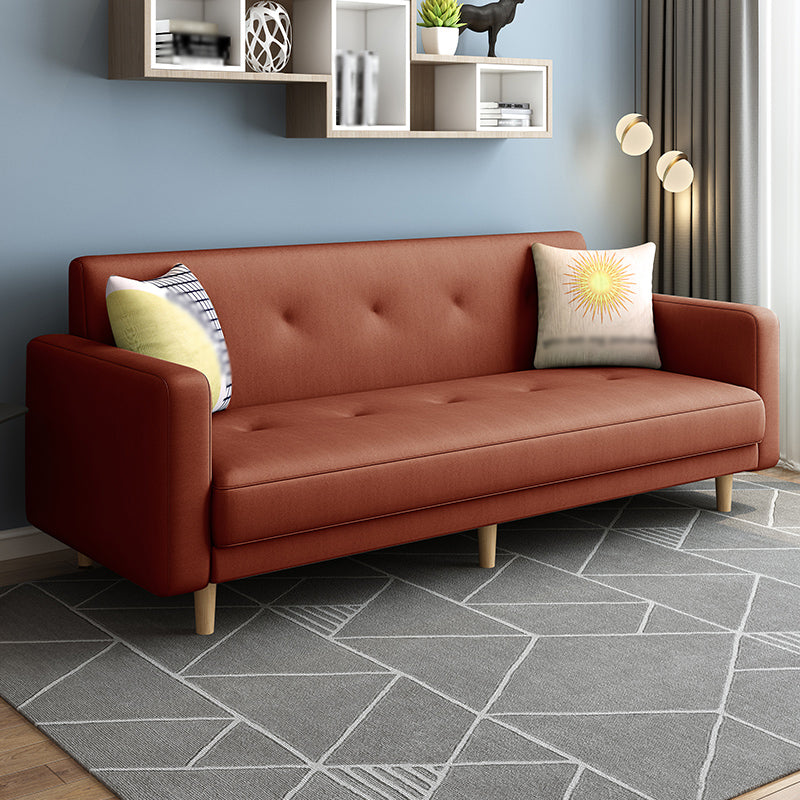 Contemporary Square Arm Sofa Tufted Back Sectional for Living Room