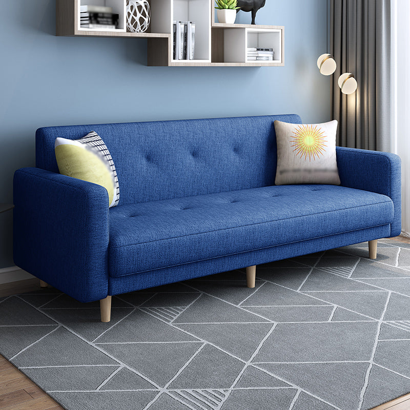 Contemporary Square Arm Sofa Tufted Back Sectional for Living Room