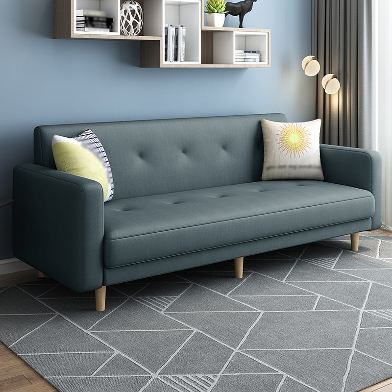 Contemporary Square Arm Sofa Tufted Back Sectional for Living Room