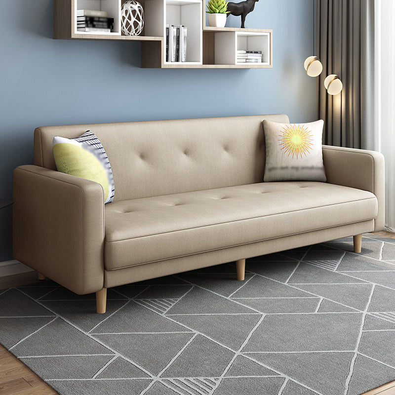 Contemporary Square Arm Sofa Tufted Back Sectional for Living Room