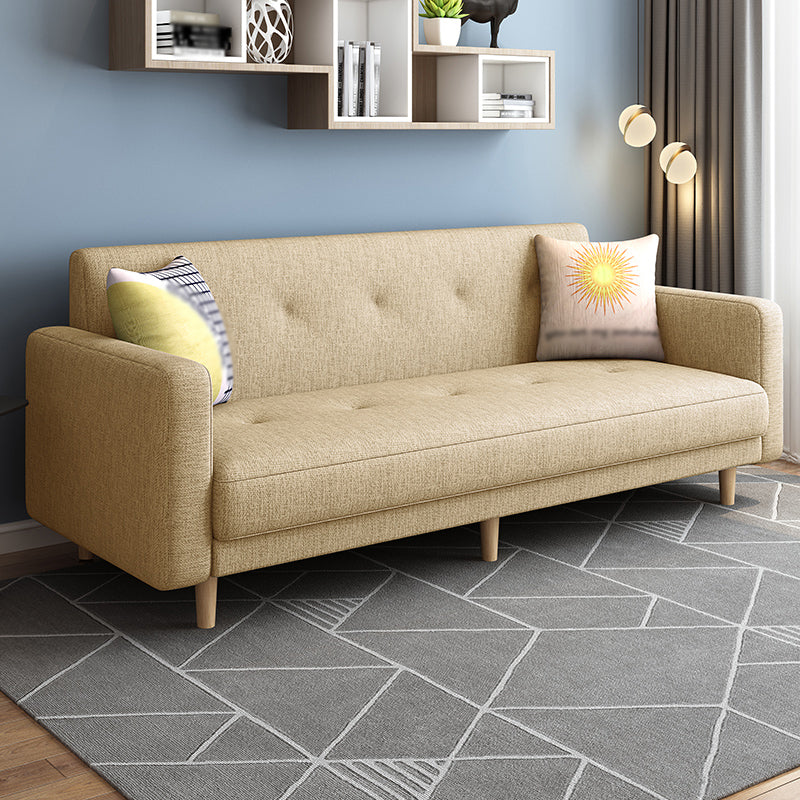Contemporary Square Arm Sofa Tufted Back Sectional for Living Room