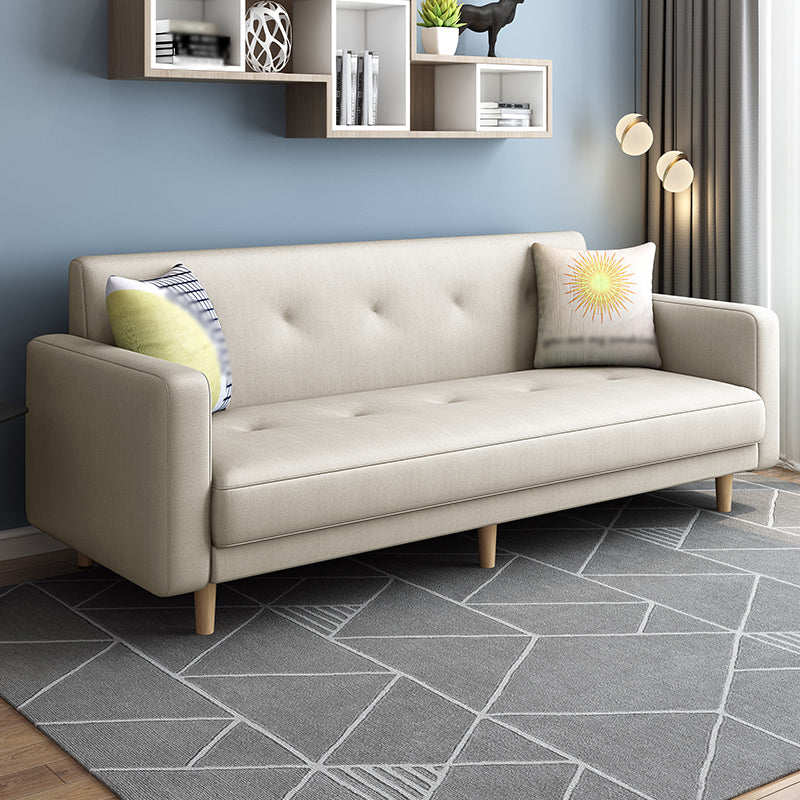 Contemporary Square Arm Sofa Tufted Back Sectional for Living Room