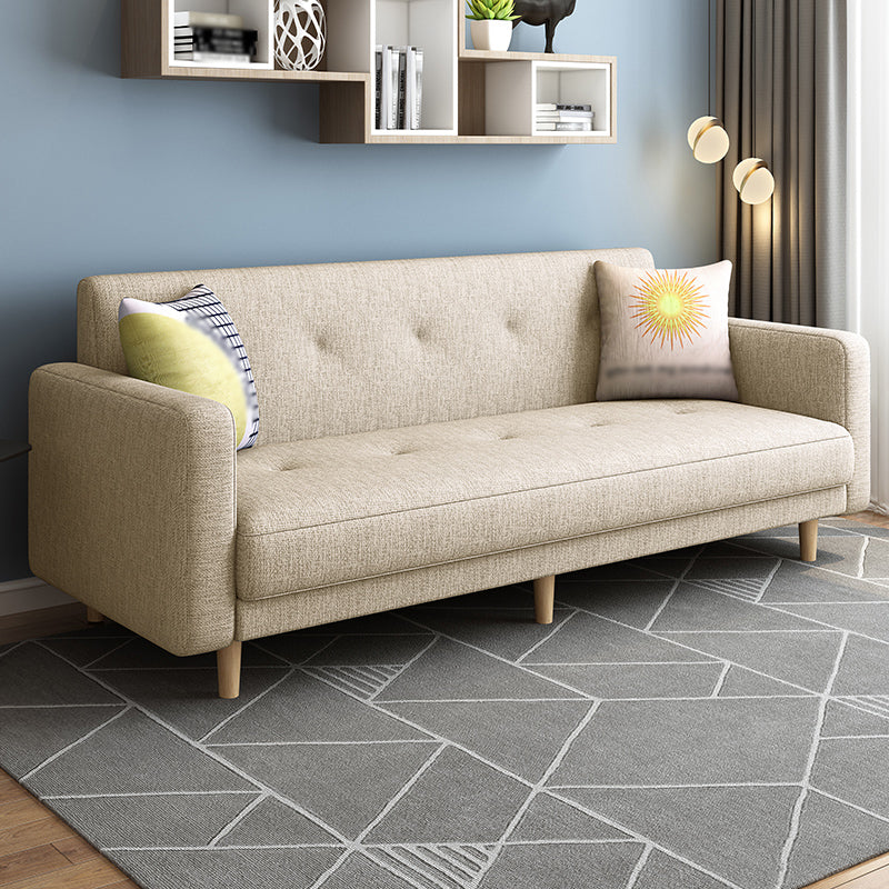 Contemporary Square Arm Sofa Tufted Back Sectional for Living Room