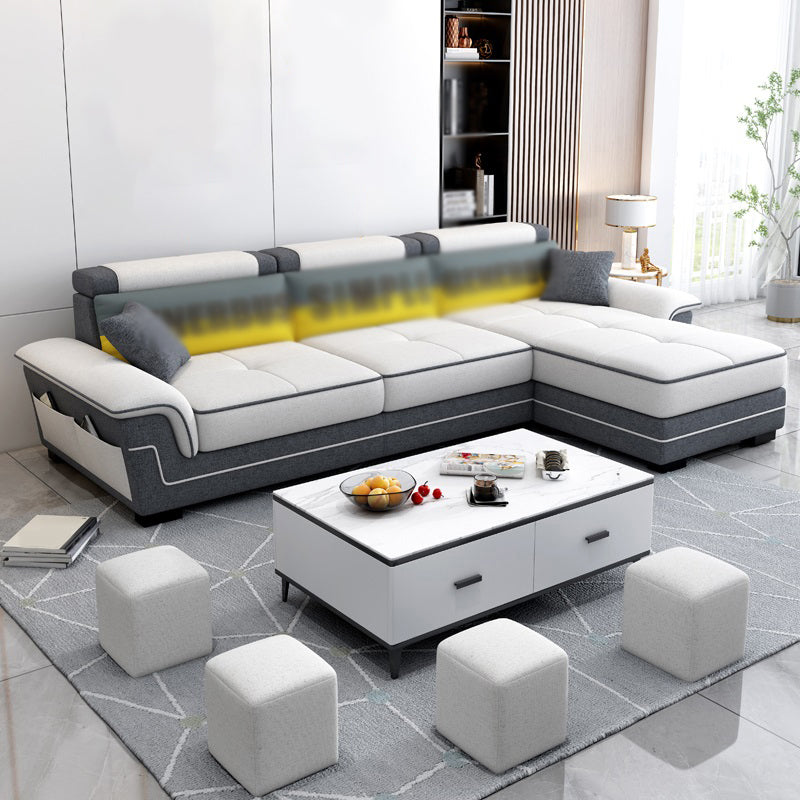 82.68"D x 33.46"W x 35.43"H Pillow Top Arm Cushion Back Sectionals with Ottoman