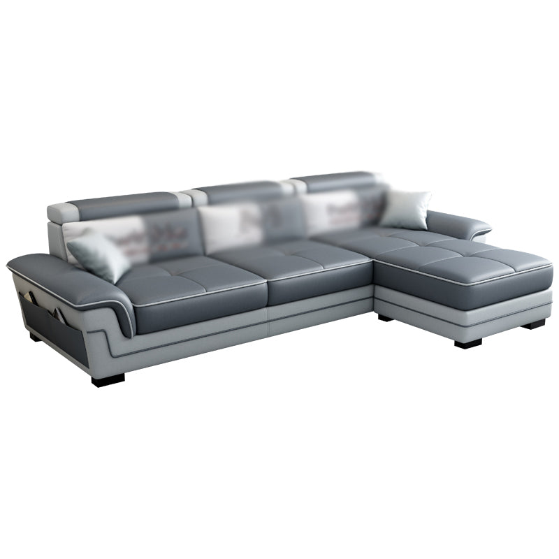 82.68"D x 33.46"W x 35.43"H Pillow Top Arm Cushion Back Sectionals with Ottoman