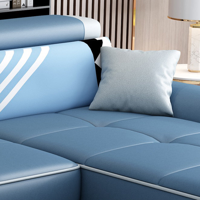 82.68"D x 33.46"W x 35.43"H Pillow Top Arm Cushion Back Sectionals with Ottoman