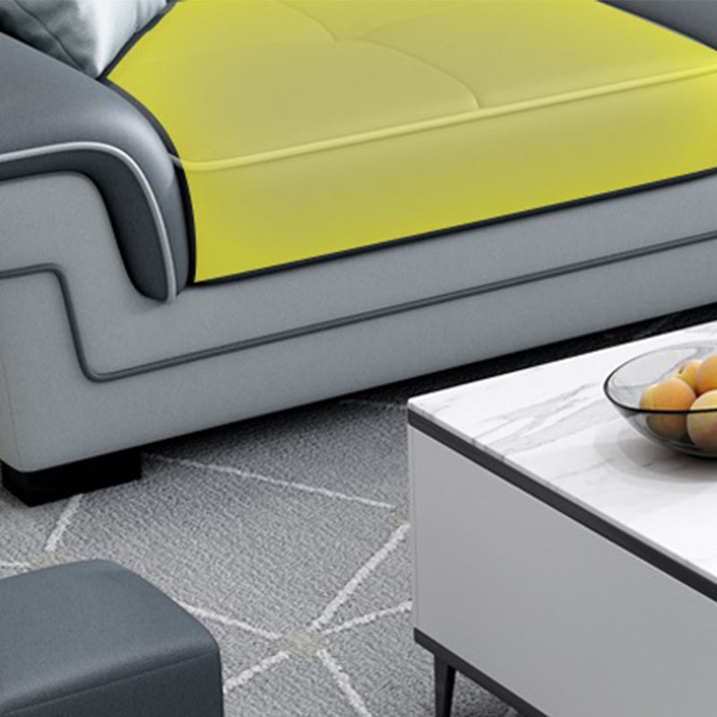 82.68"D x 33.46"W x 35.43"H Pillow Top Arm Cushion Back Sectionals with Ottoman