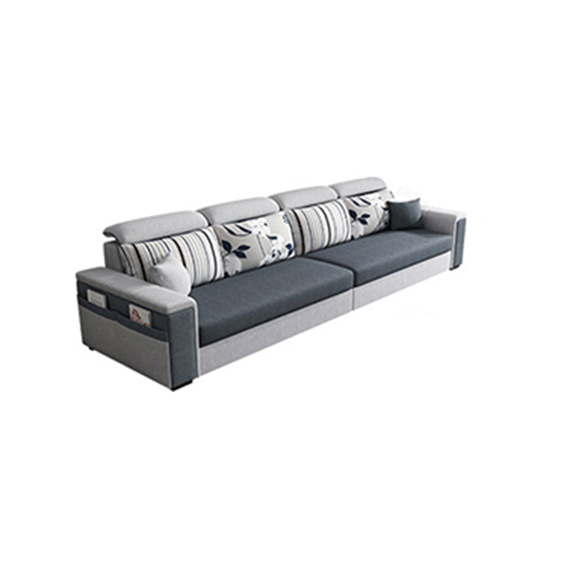 Dark Gray Removable Cushions Pillow Top Arm Sofa/Sectional with Slipcover and Storage
