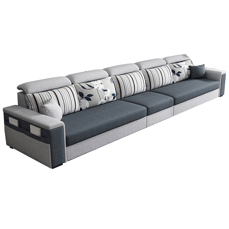 Dark Gray Removable Cushions Pillow Top Arm Sofa/Sectional with Slipcover and Storage