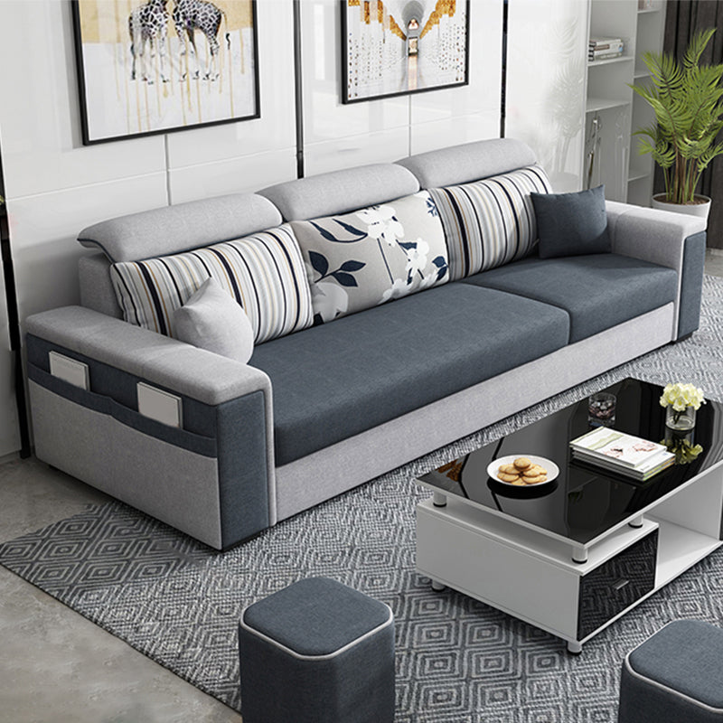 Dark Gray Removable Cushions Pillow Top Arm Sofa/Sectional with Slipcover and Storage