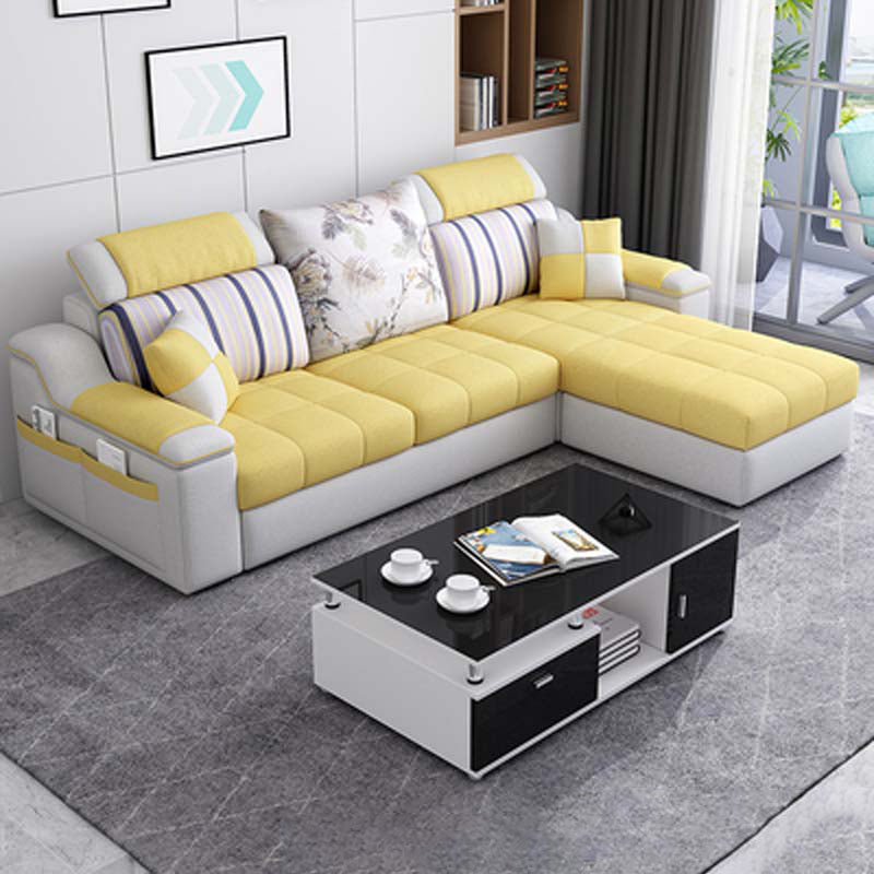 82.68"W √ó 57.09"D √ó35.43"H Sloped Arms Sectionals with Slipcovers and Storage