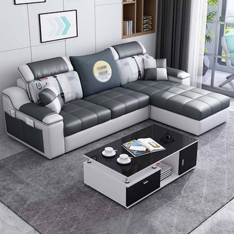 82.68"W √ó 57.09"D √ó35.43"H Sloped Arms Sectionals with Slipcovers and Storage