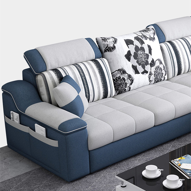 82.68"W √ó 57.09"D √ó35.43"H Sloped Arms Sectionals with Slipcovers and Storage