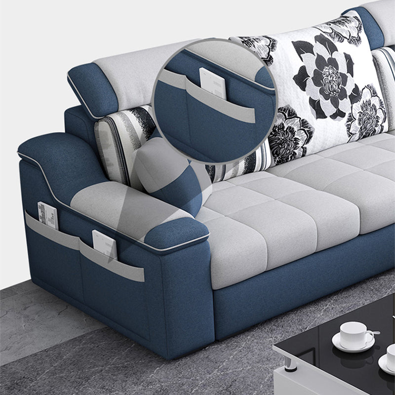 82.68"W √ó 57.09"D √ó35.43"H Sloped Arms Sectionals with Slipcovers and Storage