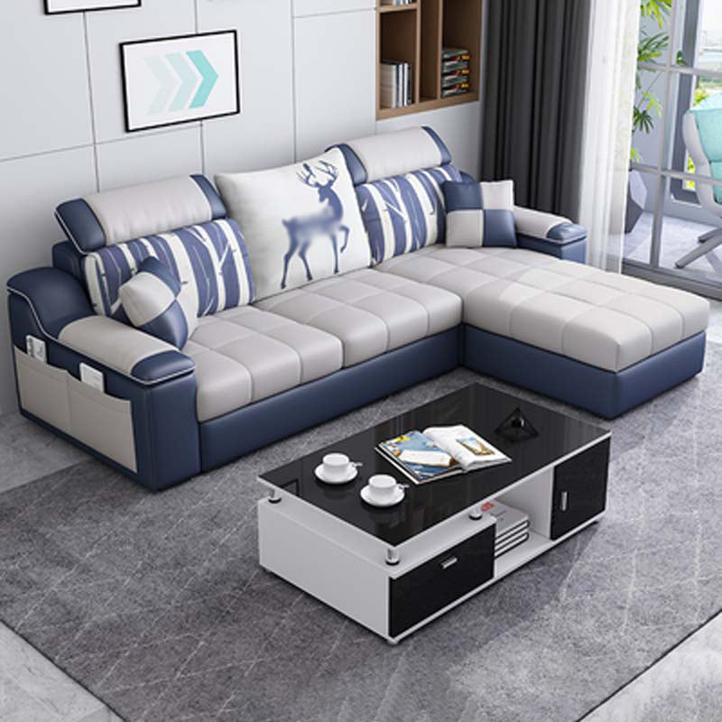 82.68"W √ó 57.09"D √ó35.43"H Sloped Arms Sectionals with Slipcovers and Storage