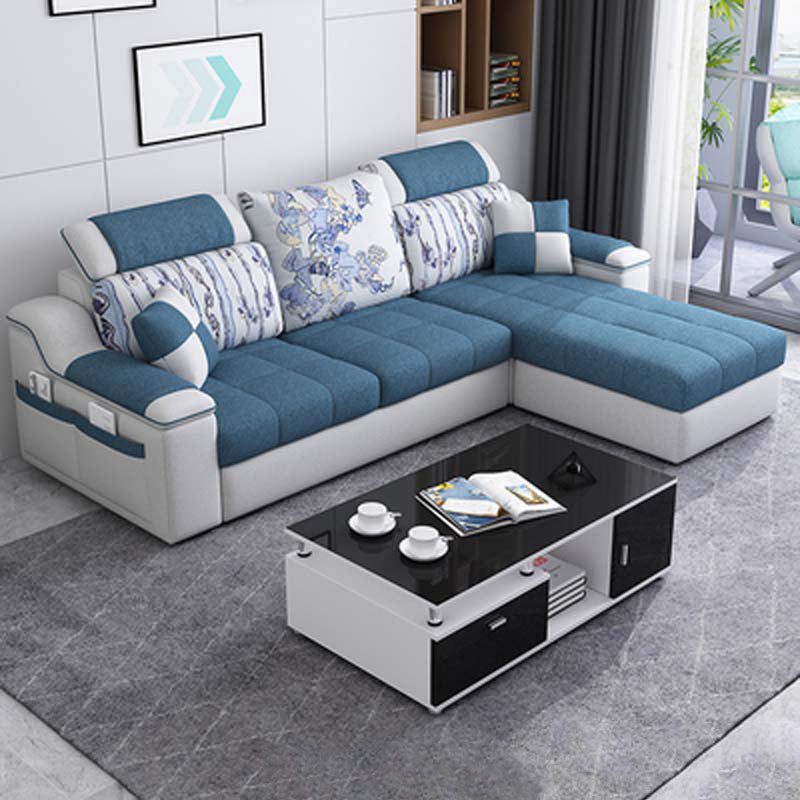 82.68"W √ó 57.09"D √ó35.43"H Sloped Arms Sectionals with Slipcovers and Storage