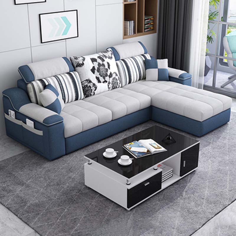 82.68"W √ó 57.09"D √ó35.43"H Sloped Arms Sectionals with Slipcovers and Storage