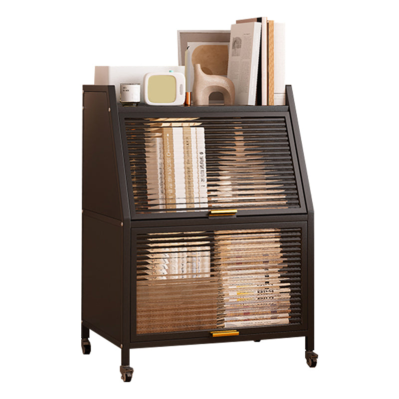 13.78"W Bookshelf Contemporary Style Bookcase for Home Study Room with Casters