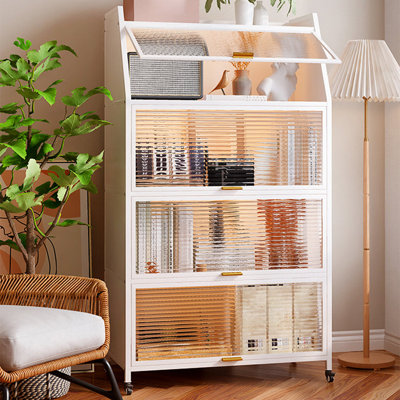 13.78"W Bookshelf Contemporary Style Bookcase for Home Study Room with Casters