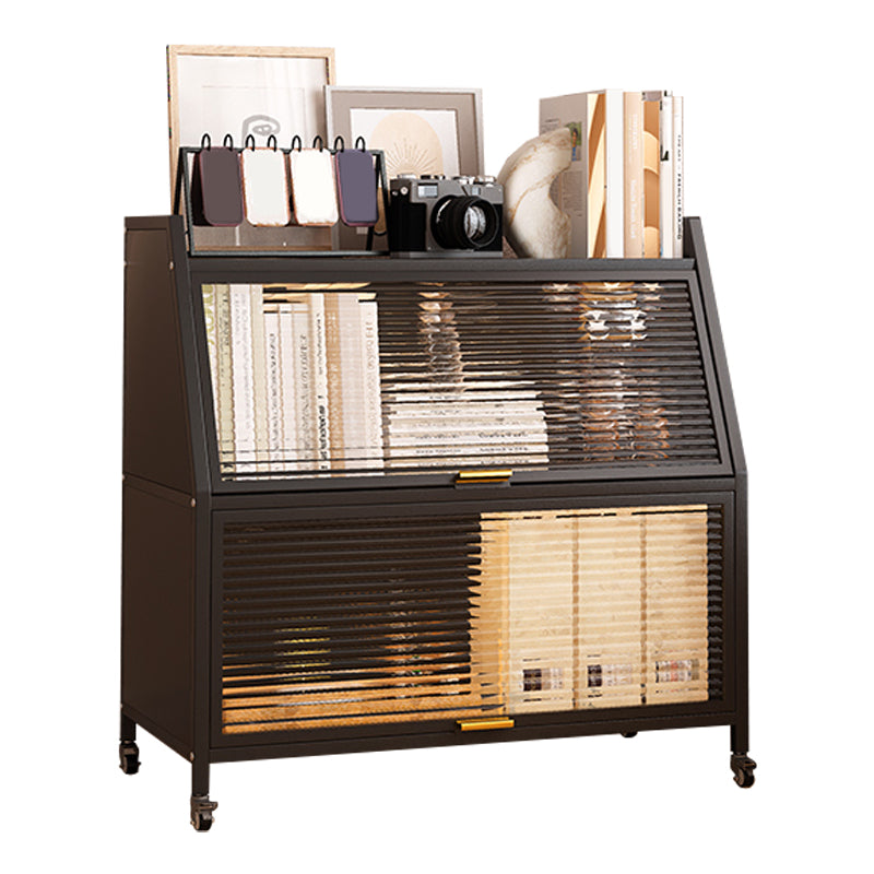 13.78"W Bookshelf Contemporary Style Bookcase for Home Study Room with Casters