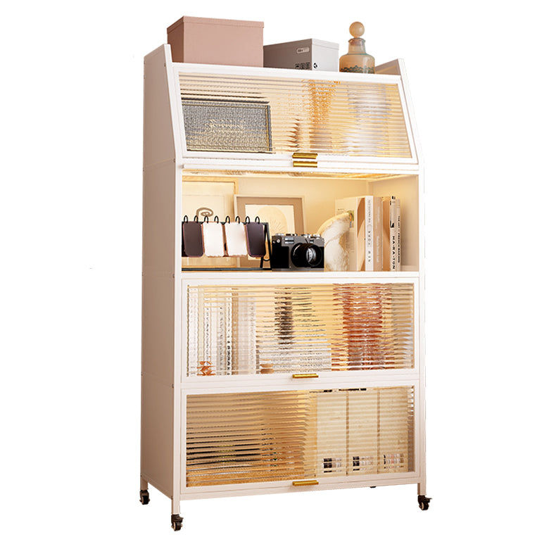 13.78"W Bookshelf Contemporary Style Bookcase for Home Study Room with Casters