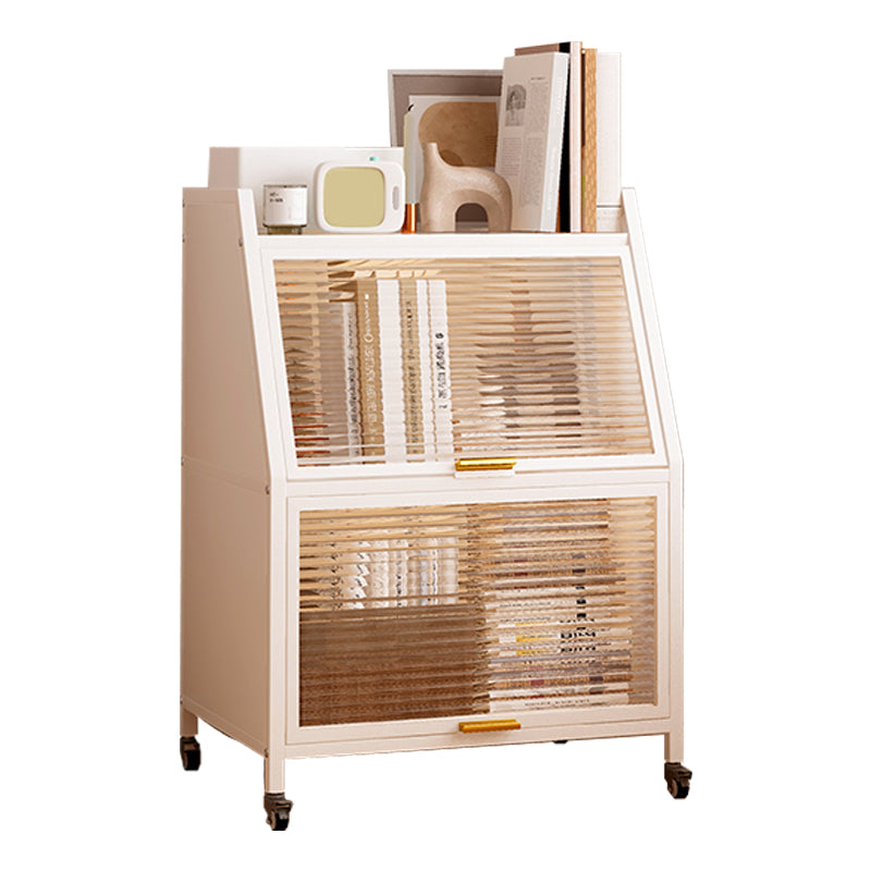 13.78"W Bookshelf Contemporary Style Bookcase for Home Study Room with Casters