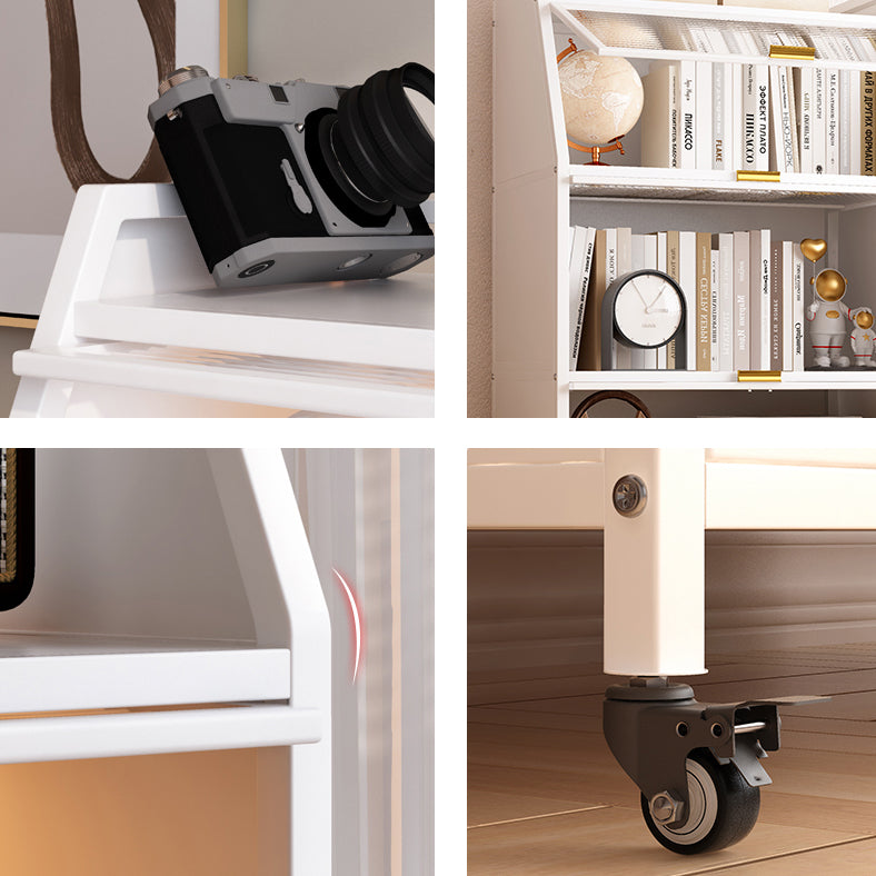 13.78"W Bookshelf Contemporary Style Bookcase for Home Study Room with Casters