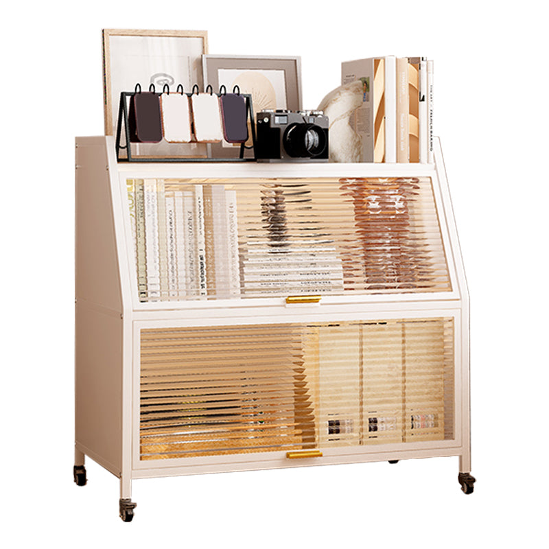 13.78"W Bookshelf Contemporary Style Bookcase for Home Study Room with Casters