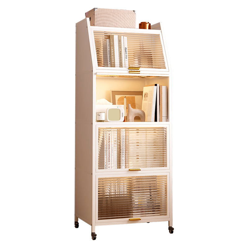 13.78"W Bookshelf Contemporary Style Bookcase for Home Study Room with Casters