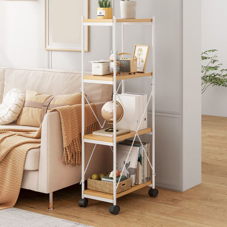 Modern Style Bookshelf Open Back Wood Bookcase for Office Use